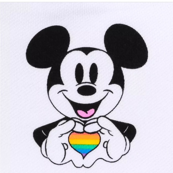 HP Disney Pride collection white hoodie women’s sz Medium rainbow with logo NWOT - Picture 3 of 9